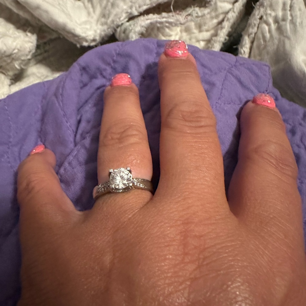 Single Solitaire Sterling Silver Ring - image 3